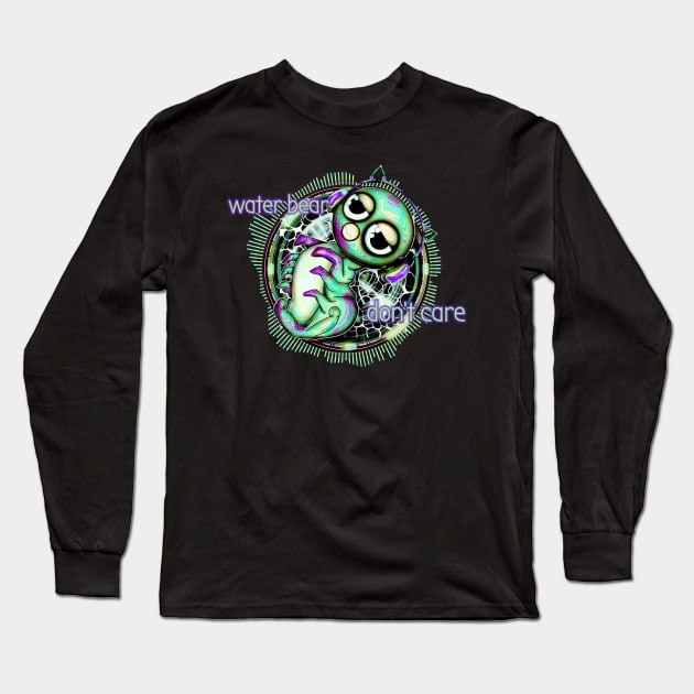 Waterbear don't care grurple Long Sleeve T-Shirt by Pebbles Joy Designs